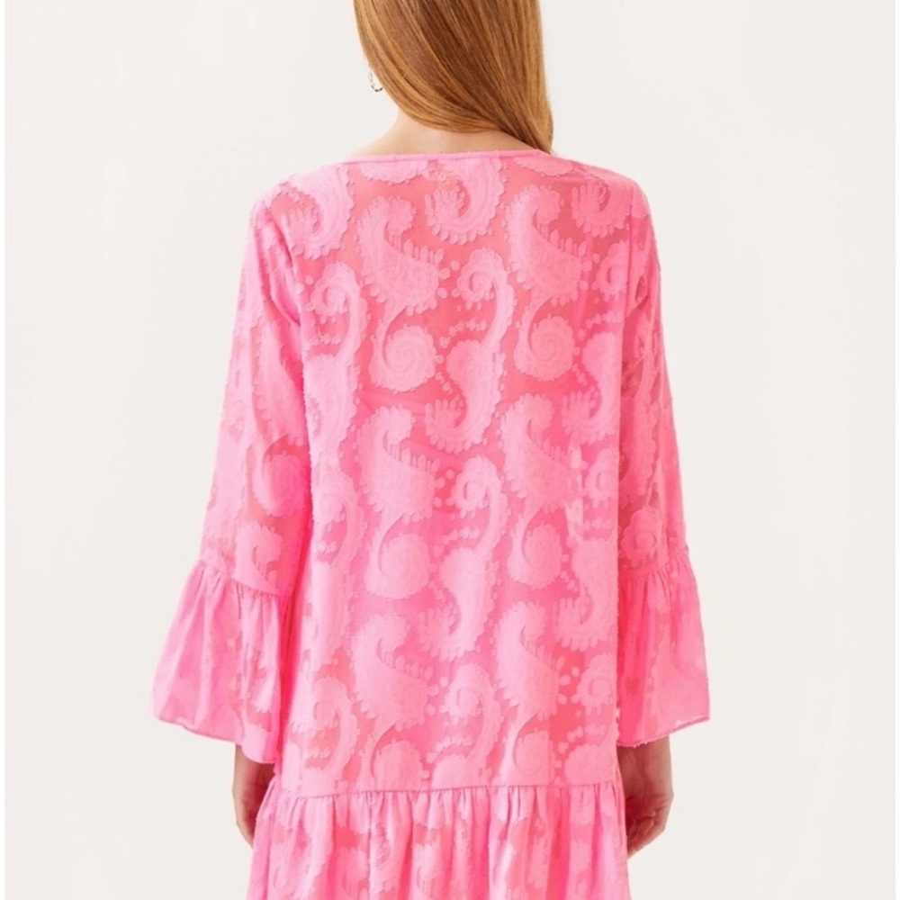 Women’s Lilly Pulitzer Shenzi Beach Cover Up Rousseau Pink Tangerine Dream Small - Picture 3 of 10